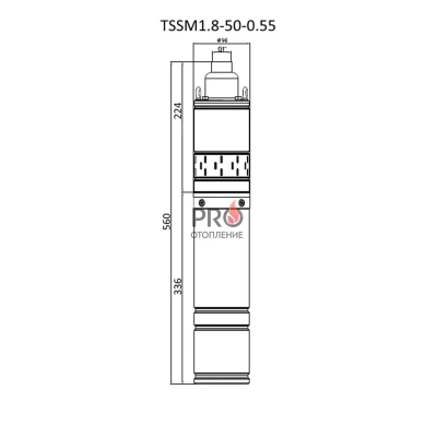Насос винтовой PUMPMAN TSSM1.8-50-0.55 4"/100мм (550 Вт., 30 л/мин, 100 м. напор, кабель 10 м.)(Р-О)