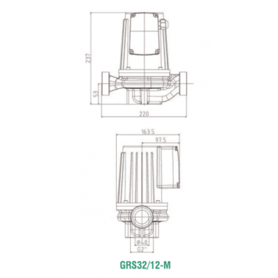 Насос циркуляционный PUMPMAN GRS М 32/12 220 мм (резьба 2", 370 Вт., 135 л/мин., 12 м. напор, 220 V)