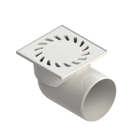 Трап ПП горизонтальный D110 решетка пластиковая 150х150 (17) *