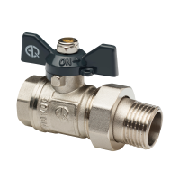 Кран шаровой с американкой полнопроходной (бабочка) AQUALINK, 3/4" (60/5) 