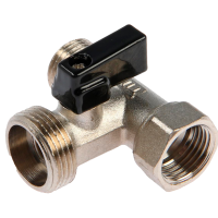 Кран шаровой трёхходовой никелированный (standard) 1/2F*3/4M*1/2M TIM (100/25) 