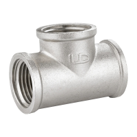 Тройник внутр. резьба 3/4"x1/2"x3/4" латунь никель LD (32)