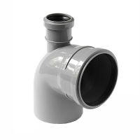 Отвод с фронтальным патрубком (выход вверх) ПП канализационный D 110/50 (87 град.) (30)
