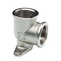Уголок вн.-вн. 1/2" никелированный с настенным креплением AQUALINK (120/10)