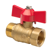  Кран шаровой муфта/резьба полнопроходной (бабочка) Aqualink (11Б27п1) 3/4" (100/5) (Р-О) 