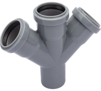 Крестовина канализационная одноплоскостная D-50/50/50 (45 град.) ПОЛИТЭК (40)