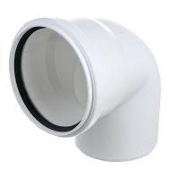 Отвод ПП канализационный бесшумный белый D 110 (90 град.) ПОЛИТЭК (45)