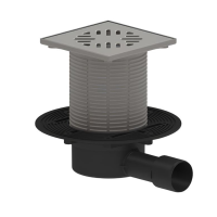 Трап регулируемый горизонтальный с сух. затв. D50/40 с нержавеющей решеткой — ТП-510 Татполимер