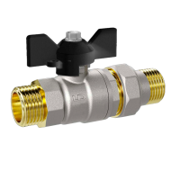Кран шаровой с американкой полнопроходной нар. резьба (бабочка) LD Pride 1/2" (12) 