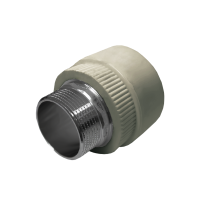Муфта PP комбин. НР 25 х 1 1/4" FDplast (серый) (60)