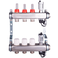 Коллектор регулируемый для теплого пола AQUALINK,1"х3/4" EK (3 выхода)