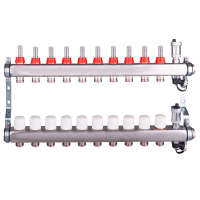 УЦ Коллектор регулируемый для теплого пола AQUALINK,1"х3/4" EK (10 выходов) УЦ купить в Воронеже дешево