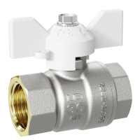 Кран шаровой муфтовый полнопроходной (бабочка) LD Pride W 3/4" БЕЛЫЙ (22) 