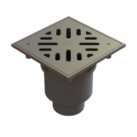 Трап вертикальный с подрамником и  решеткой из нерж. 160/110 ТП-606S (аналог HL606SW/1) Татполимер