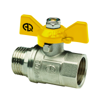 Кран шаровой для ГАЗА муфта/резьба (бабочка) AQUALINK 1/2" (120/10) 