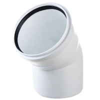 Отвод ПП канализационный бесшумный белый D 110 (45 град.) ПОЛИТЭК (60)