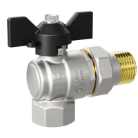 Кран шаровой угловой с американкой полнопроходной (бабочка) LD Pride 1/2" (12) 