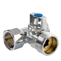 Вентиль трехпроходной хромированный TIM 1/2" вн.-1/2" нар.-3/4" нар. (50) 