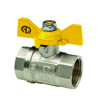 Кран шаровой для ГАЗА муфтовый полнопроходной (бабочка) AQUALINK 1/2" (120/10) 