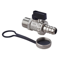 Кран шаровой резьба/резьба сливной со штуцером и заглушкой MVI Premium 1/2"x3/4" (160/20) 