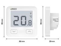 Термостат ENGO комнатный встраиваемый, программ. с дисплеем, WiFi (белый)
