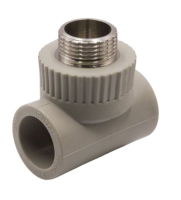 Тройник с резьбой внутренней  PP НР 20 х 1/2" FDplast (серый) (100)