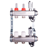 Коллектор регулируемый для теплого пола AQUALINK,1"х3/4" EK (2 выхода)