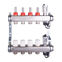 Коллектор регулируемый для теплого пола AQUALINK,1"х3/4" EK (4 выхода)
