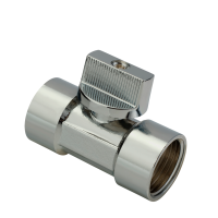 Кран шаровой муфта/муфта мини хромированная ручка AQUALINK 1/2" (200/20) 