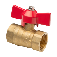  Кран шаровой муфтовый полнопроходной (бабочка) Aqualink (11Б27п1) 1/2" (160/10) (Р-О) 