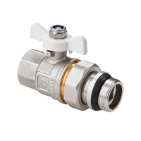 Кран шаровой с американкой и кольцом полнопроходной (бабочка) MVI Premium 1/2" (64/8) 