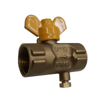 Кран шаровый трёхходовой для манометра ГАЗОВЫЙ 11б27пм.01 Ру16 Ду15 G1/2xМ20*1,5