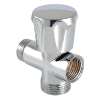 Вентиль трехпроходной хромированный AQUALINK 1/2" вн.-1/2" нар.-3/4" нар. (100/10) 