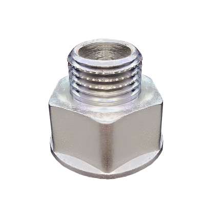Переходник вн.-нар. 1/2"- 3/8" латунь никель LD (160)