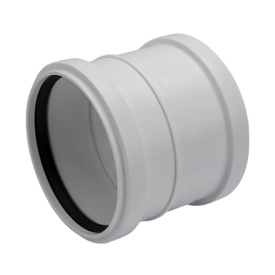 Муфта двухраструбная ПП канализационная бесшумная белая D 110 ПОЛИТЭК (90)