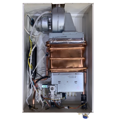 Газовая колонка Hubert ECO AGW T20 ( Полу-турбо+ТРУБА внутри коробки с колонкой) (Р-О)
