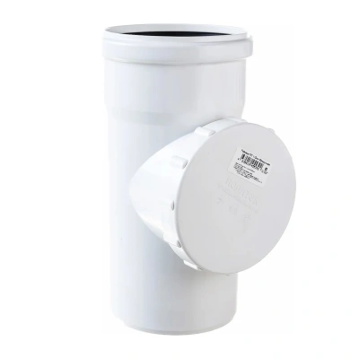 Ревизия ПП бесшумная белая с крышкой D-110 ПОЛИТЭК (40)