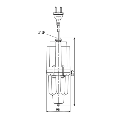 Насос вибрационный погружной PUMPMAN TVM60-20DN (нижний забор, кабель 20 м, 200 Вт., 18 л/мин, 5 м)