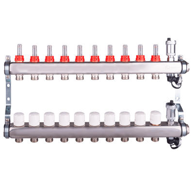 Коллектор регулируемый для теплого пола AQUALINK,1"х3/4" EK (10 выходов)