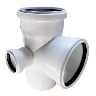 Крестовина канализационная 2-х плоскостная бесшумная белая D-110/110/50 правая 87 град. ПОЛИТЭК (25)