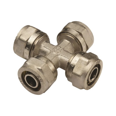 Крестовина обжимная для м/п труб AQUALINK 16×16x16x16 (60/10)