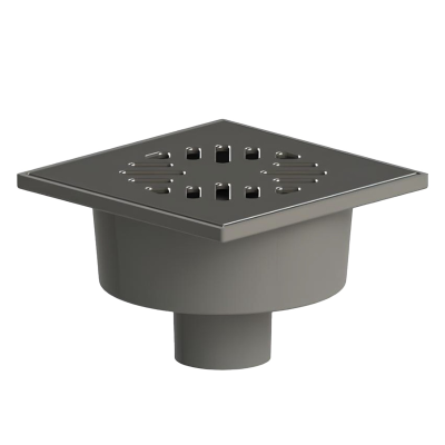 Трап ПП вертикальный с сухим затвором поплавковым D50 решетка нерж. сталь 150х150 Татполимер (40)