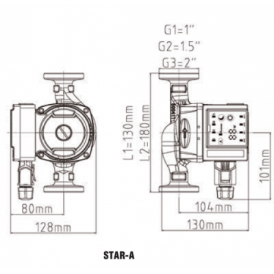 Насос с част. рег. циркуляционный PUMPMAN STAR 25-4 180 мм (с гайками) (6)