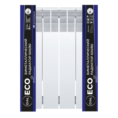 Радиатор биметаллический DIAL ECO 500/80 / 4 СЕКЦИЙ /