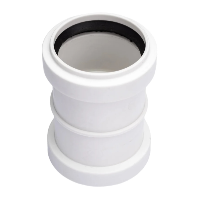 Муфта двухраструбная ПП канализационная бесшумная белая D 50 ПОЛИТЭК (90)