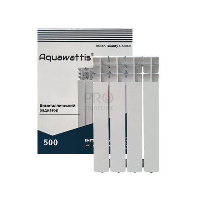Радиатор биметаллический АQUAWATTIS 500х80 / 4 СЕКЦИЙ/