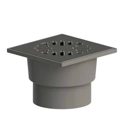 Трап ПП вертикальный с сухим затвором поплавковым D110 решетка нерж. сталь 150х150 Татполимер (24)