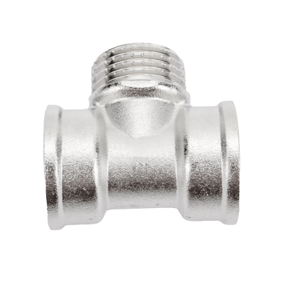 Тройник внутр. резьба/ нар. резьба/ внутр. резьба 3/4"х1/2"х3/4" никелированный AQUALINK (10/50)