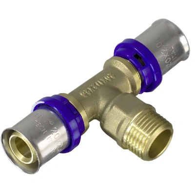 Тройник прессовый TIM нар. рез. 20х1/2" (104/13)