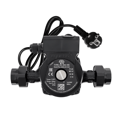 Насос циркуляционный Aquario AC 25-4 180 мм (GP) (с гайками и кабелем питания)